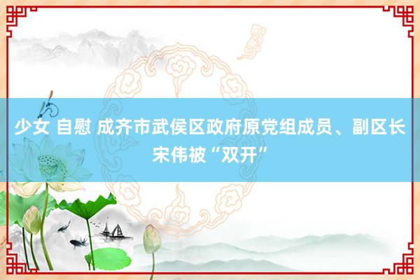 少女 自慰 成齐市武侯区政府原党组成员、副区长宋伟被“双开”