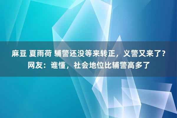 麻豆 夏雨荷 辅警还没等来转正，义警又来了？网友：谁懂，社会地位比辅警高多了