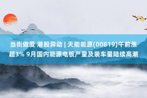 当街做爱 港股异动 | 天能能源(00819)午前涨超3% 9月国内能源电板产量及装车量陆续高潮