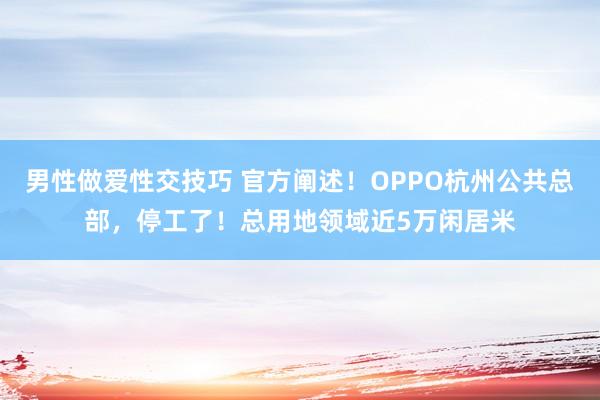 男性做爱性交技巧 官方阐述！OPPO杭州公共总部，停工了！总用地领域近5万闲居米