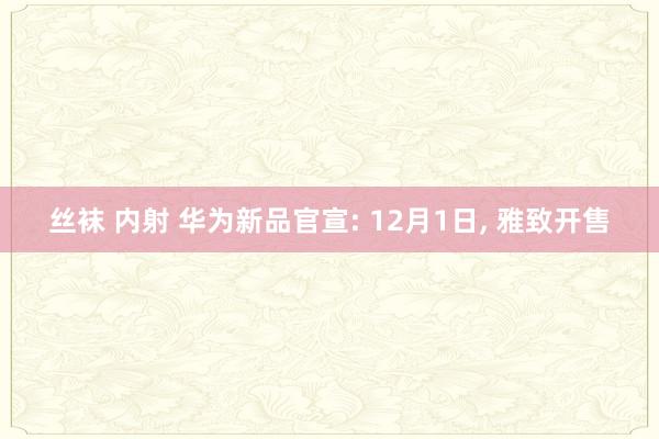 丝袜 内射 华为新品官宣: 12月1日， 雅致开售