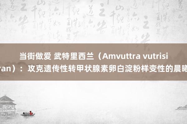 当街做爱 武特里西兰（Amvuttra vutrisiran）：攻克遗传性转甲状腺素卵白淀粉样变性的晨曦