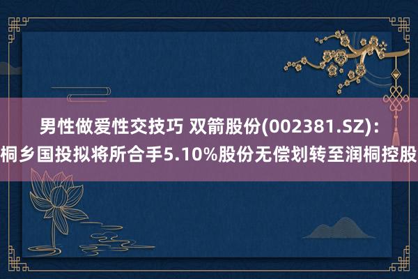 男性做爱性交技巧 双箭股份(002381.SZ)：桐乡国投拟将所合手5.10%股份无偿划转至润桐控股