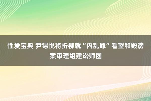 性爱宝典 尹锡悦将折柳就“内乱罪”看望和毁谤案审理组建讼师团