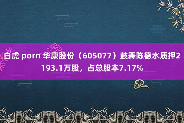 白虎 porn 华康股份（605077）鼓舞陈德水质押2193.1万股，占总股本7.17%