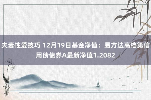 夫妻性爱技巧 12月19日基金净值：易方达高档第信用债债券A最新净值1.2082