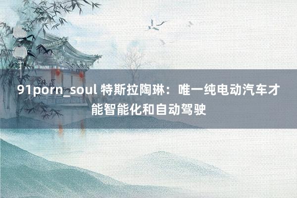 91porn_soul 特斯拉陶琳：唯一纯电动汽车才能智能化和自动驾驶