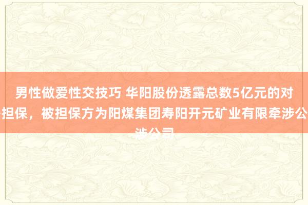 男性做爱性交技巧 华阳股份透露总数5亿元的对外担保，被担保方为阳煤集团寿阳开元矿业有限牵涉公司