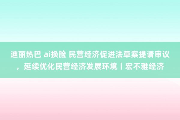 迪丽热巴 ai换脸 民营经济促进法草案提请审议，延续优化民营经济发展环境丨宏不雅经济