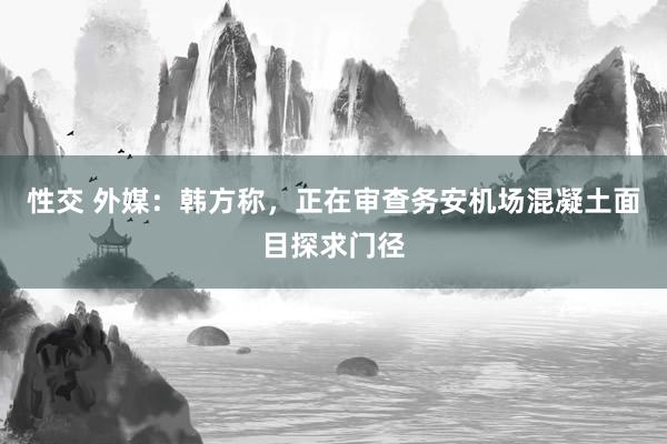 性交 外媒：韩方称，正在审查务安机场混凝土面目探求门径