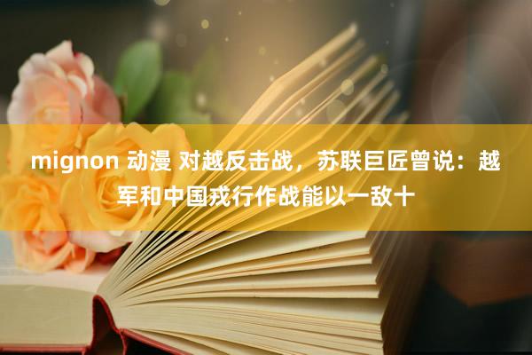 mignon 动漫 对越反击战，苏联巨匠曾说：越军和中国戎行作战能以一敌十