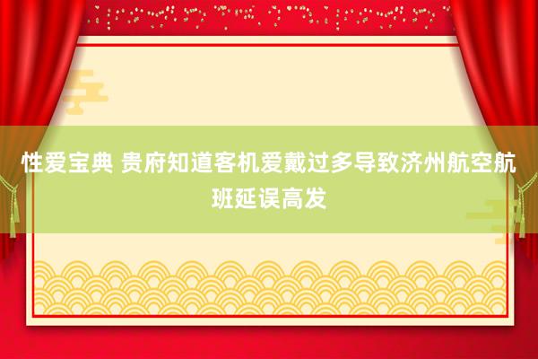 性爱宝典 贵府知道客机爱戴过多导致济州航空航班延误高发