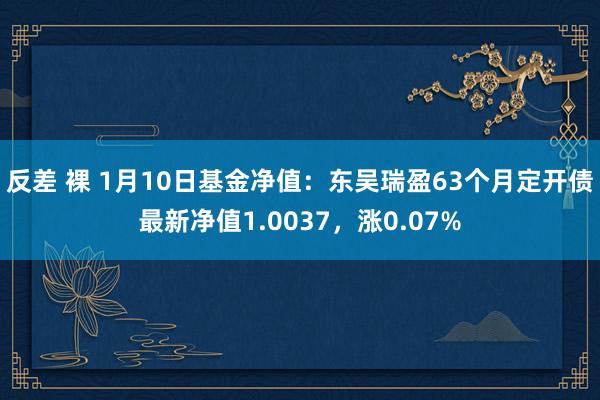 反差 裸 1月10日基金净值：东吴瑞盈63个月定开债最新净值1.0037，涨0.07%